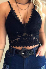 Load image into Gallery viewer, Black Deep V Lace Bralette