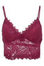 Load image into Gallery viewer, Red Deep V Lace Bralette