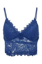 Load image into Gallery viewer, Blue Deep V Lace Bralette