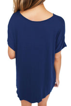 Load image into Gallery viewer, Blue Draped Front Knot Top