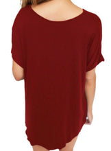 Load image into Gallery viewer, Wine Red Draped Front Knot Top