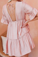 Load image into Gallery viewer, Apricot Pocketed Ruffle Tiered Dress