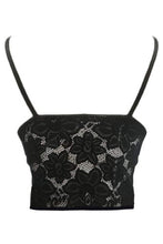 Load image into Gallery viewer, Black Deep V Lace Bralette