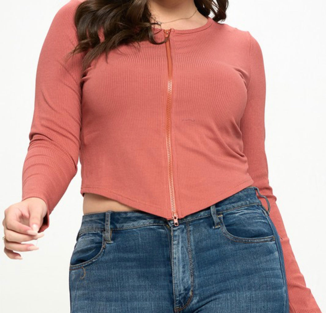 Plus Size Front Too Zip