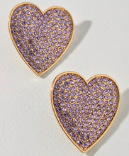 Load image into Gallery viewer, Rhinestone Heart Stud Earrings

