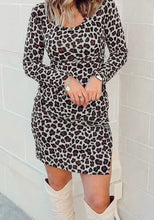 Load image into Gallery viewer, Leopard Side Split  Mini Dress
