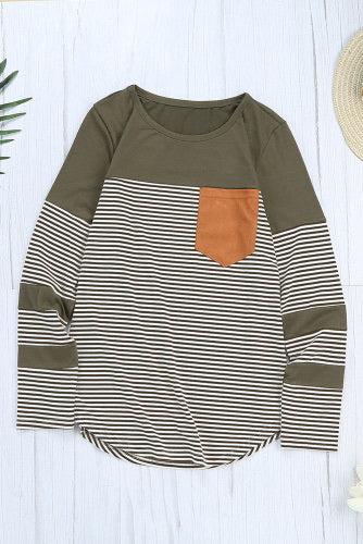 Olive Brown Pocket Top