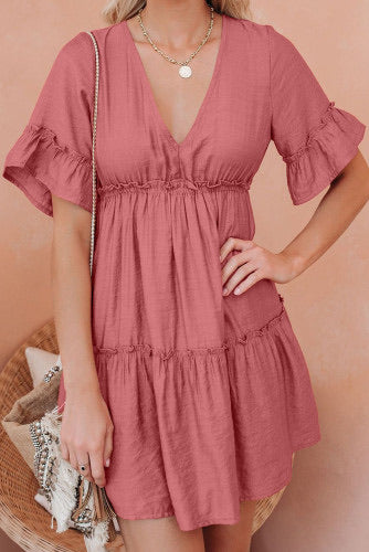 Pocketed Ruffle Tiered Dress