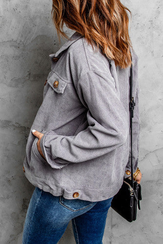 Gray Ribbed Jacket