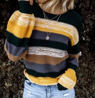 Multicolor Color Block  Sweater