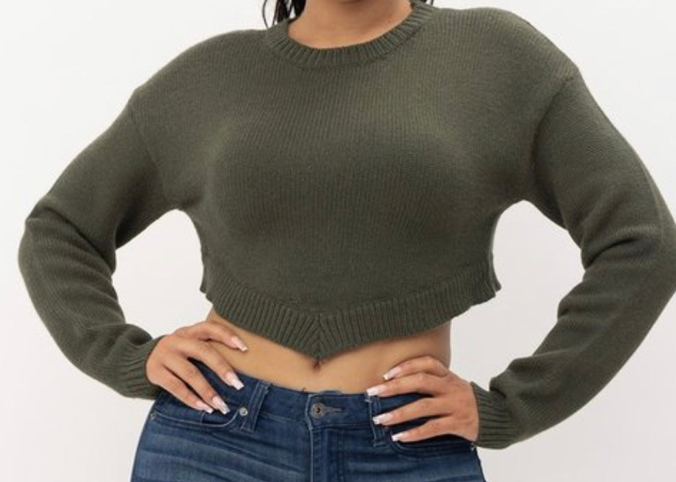 Olive Crop Top