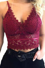 Load image into Gallery viewer, Red Deep V Lace Bralette
