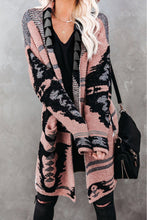 Load image into Gallery viewer, Pink  Print Knit Cardigan
