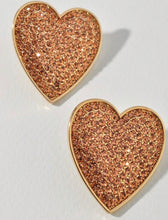 Load image into Gallery viewer, Rhinestone Heart Stud Earrings
